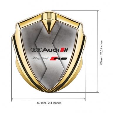 Audi R8 Emblem Car Badge Gold Metallic Texture Racing Spirit