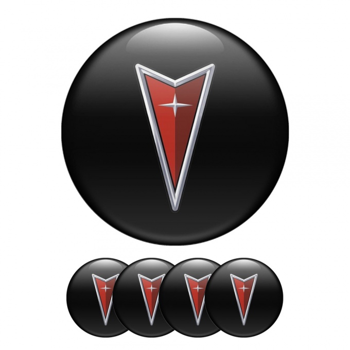 Pontiac Silicone Stickers Wheel Center Cap Black Simple Logo