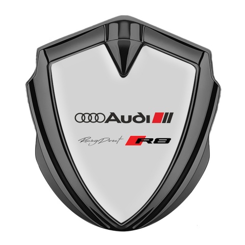 Audi R8 Bodyside Badge Self Adhesive Graphite Moon Grey Racing Spirit