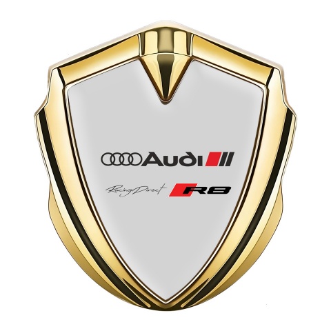 Audi R8 Bodyside Badge Self Adhesive Gold Moon Grey Racing Spirit