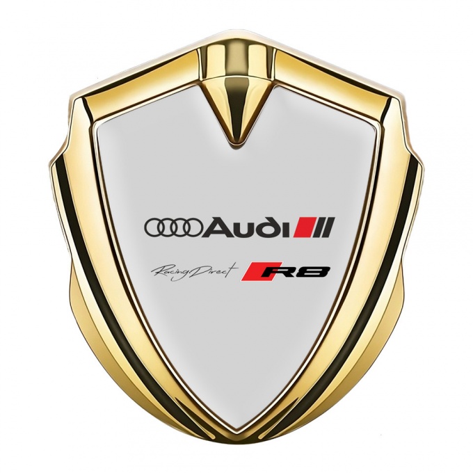 Audi R8 Bodyside Badge Self Adhesive Gold Moon Grey Racing Spirit