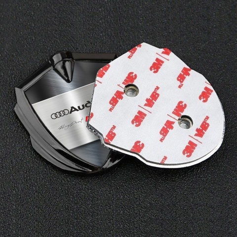 Audi RS4 Emblem Badge Self Adhesive Graphite Metallic Surface Edition