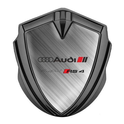 Audi RS4 Emblem Trunk Badge Graphite Brushed Aluminum Edition