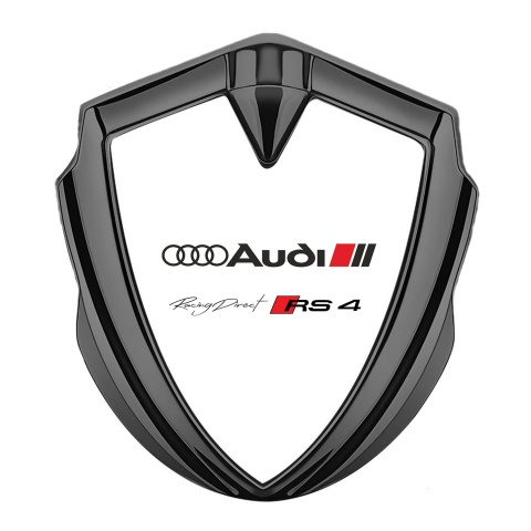 Audi RS4 Emblem Self Adhesive Graphite White Fill Racing Direct Edition
