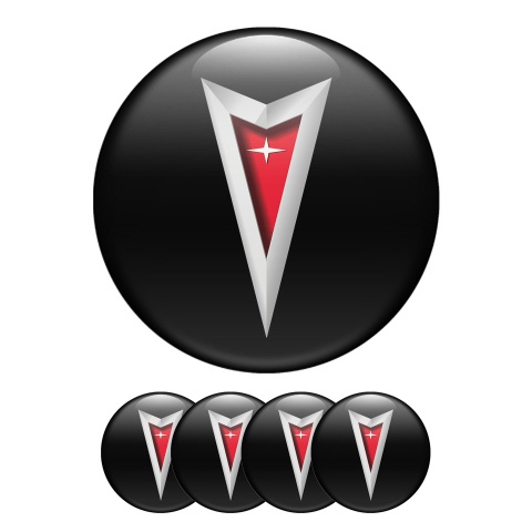 Pontiac Silicone Stickers Wheel Center Cap Black 3D Logo