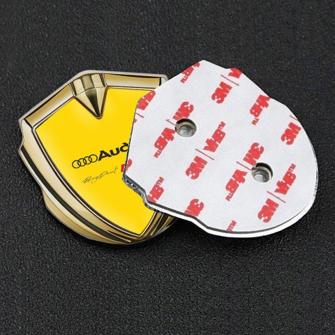 Audi RS4 Bodyside Emblem Badge Gold Yellow Base Sport Edition