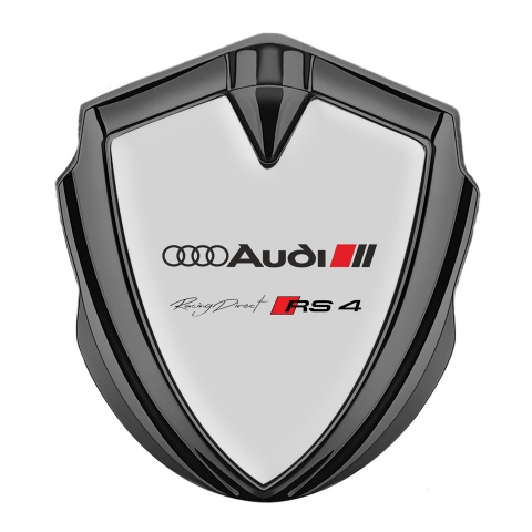 Audi RS4 Emblem Car Badge Graphite Moon Grey Fill Sport Edition