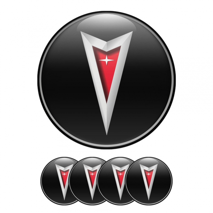 Pontiac Silicone Stickers Wheel Center Cap Black 3D Logo Ring