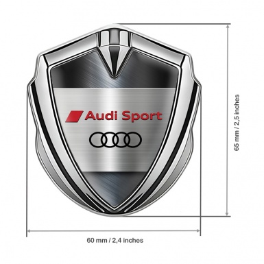 Audi Bodyside Emblem Self Adhesive Silver Metallic Panel Edition
