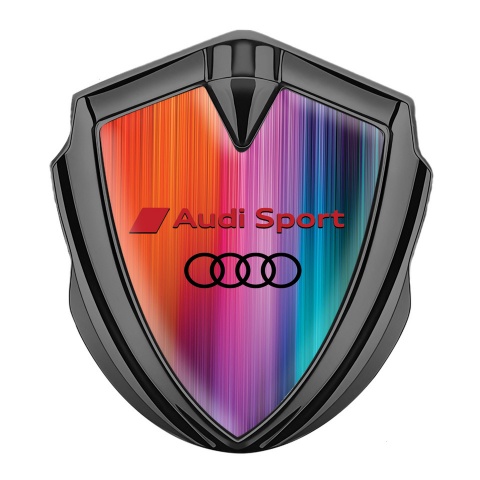 Audi Metal 3D Domed Emblem Graphite Colorful Base Sport Edition