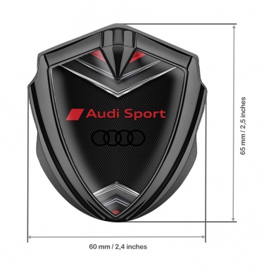 Audi Bodyside Badge Self Adhesive Graphite Dark Mesh Red Characters