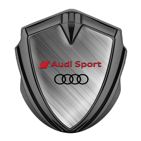Audi Emblem Badge Self Adhesive Graphite Brushed Steel Variant