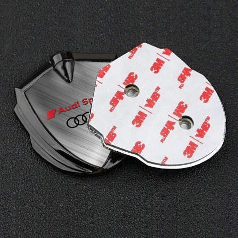Audi Emblem Badge Self Adhesive Graphite Brushed Steel Variant