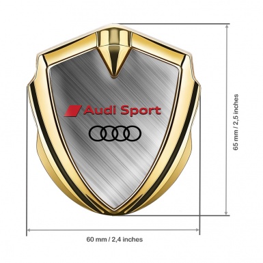 Audi Emblem Badge Self Adhesive Gold Brushed Steel Variant