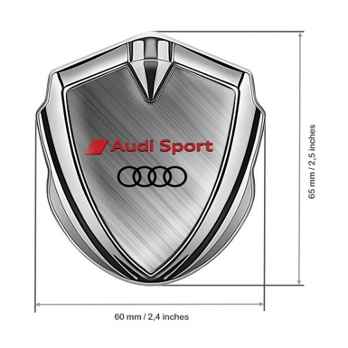 Audi Emblem Badge Self Adhesive Silver Brushed Steel Variant