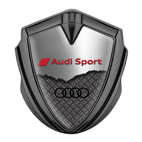 Audi Emblem Badge Self Adhesive Graphite Cracked Metal Panel Edition