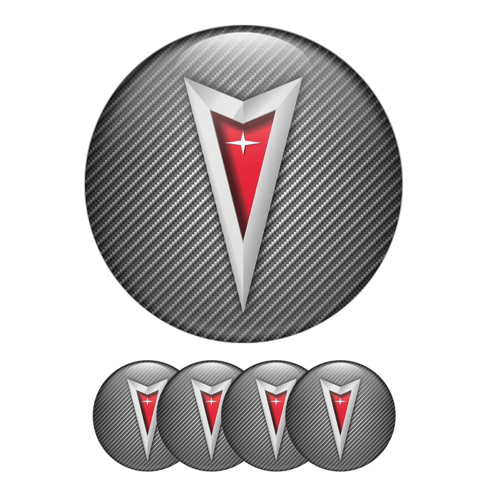thumbnail image 2 of 4-Pack Pontiac Arrowhead Red/Black Logo Decal Stickers For Wheel Center Caps 2 of 5