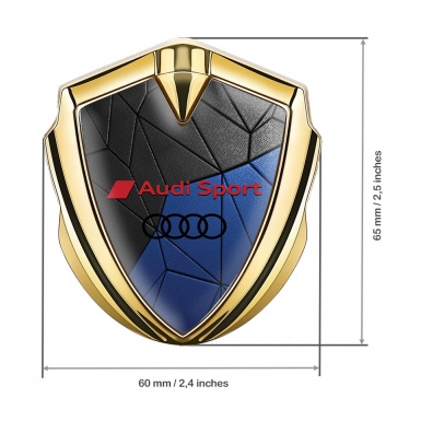 Audi Emblem Fender Badge Gold Black Blue Mosaic Red Edition