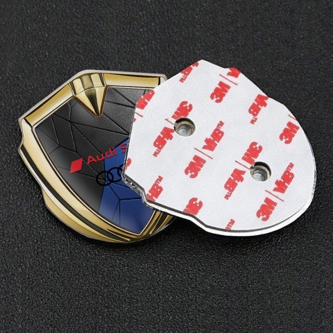 Audi Emblem Fender Badge Gold Black Blue Mosaic Red Edition