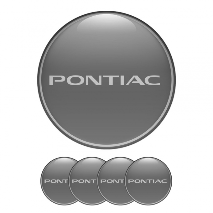 Pontiac Gel Stickers Wheel Center Cap Grey