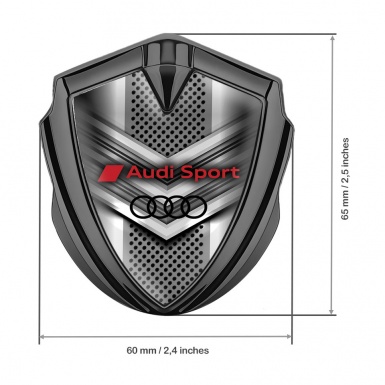 Audi Fender Emblem Badge Graphite Front Grille Sport Edition
