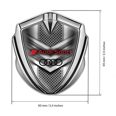 Audi Fender Emblem Badge Silver Front Grille Sport Edition