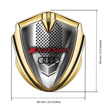 Audi Emblem Trunk Badge Gold Modern Style Metallic Grate Design