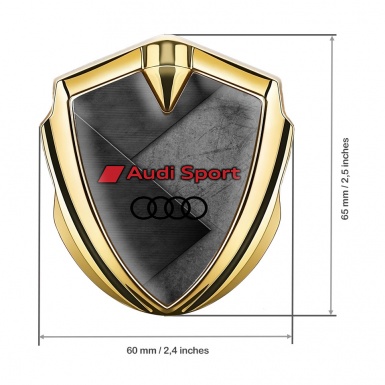 Audi Sport Emblem Self Adhesive Gold Stone Slab Grey Panels Edition