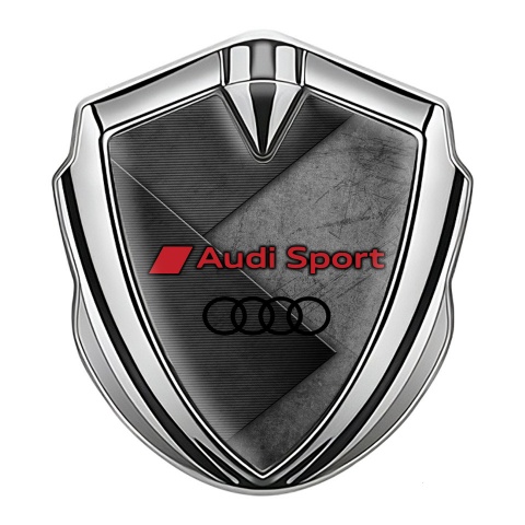 Audi Sport Emblem Self Adhesive Silver Stone Slab Grey Panels Edition