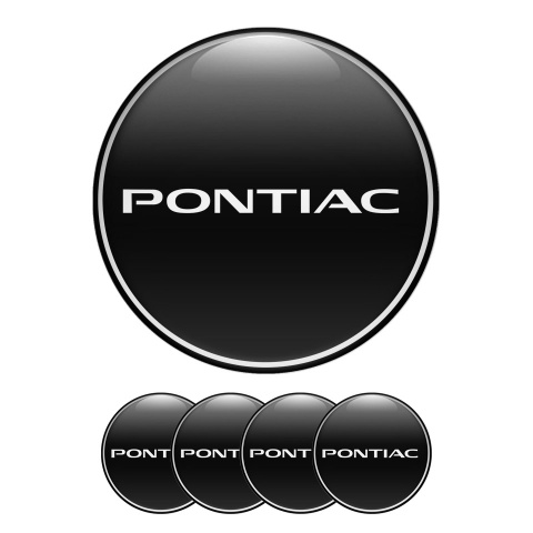 Pontiac Domed Stickers Wheel Center Cap Black Ring
