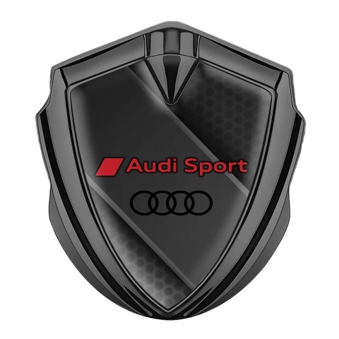 Audi Sport Bodyside Emblem Badge Graphite Honeycomb Grey Panel Motif