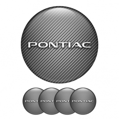 Pontiac Domed Stickers Wheel Center Cap Carbon
