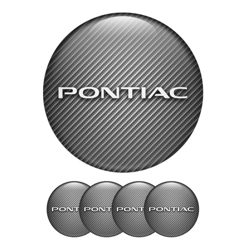 Pontiac Domed Stickers Wheel Center Cap Carbon