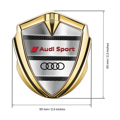 Audi Sport Emblem Badge Self Adhesive Gold Black Hex Grey Panels