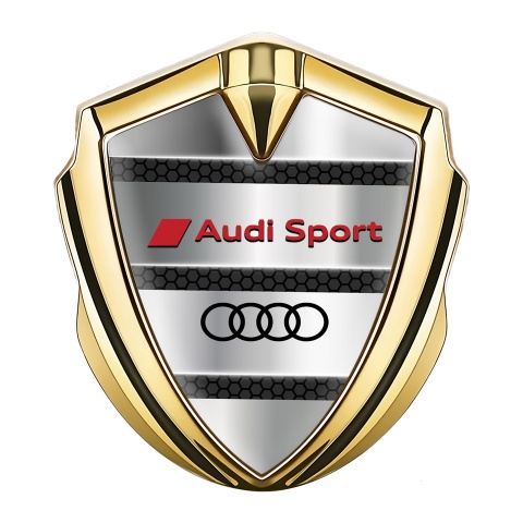 Audi Sport Emblem Badge Self Adhesive Gold Black Hex Grey Panels
