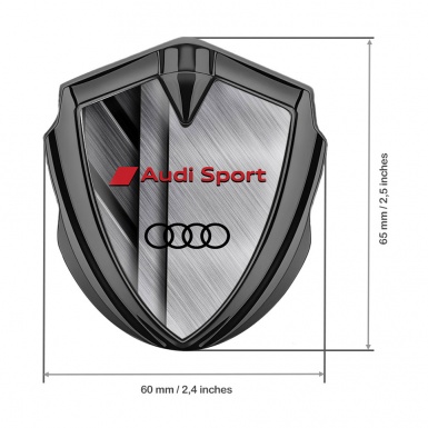 Audi Sport Emblem Fender Badge Graphite Brushed Steel Panels Effect