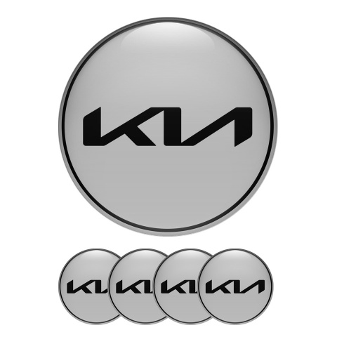 Kia Stickers Domed Wheel Center Cap New Logo Grey Ring