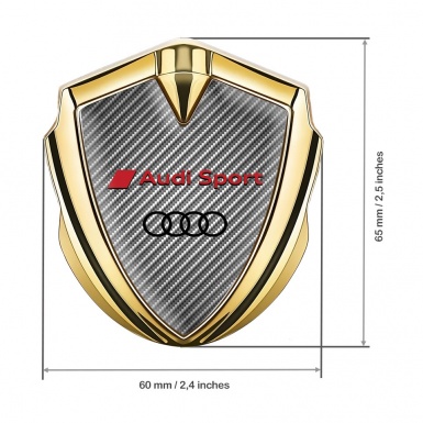 Audi Sport Bodyside Emblem Badge Gold Light Carbon Red Edition