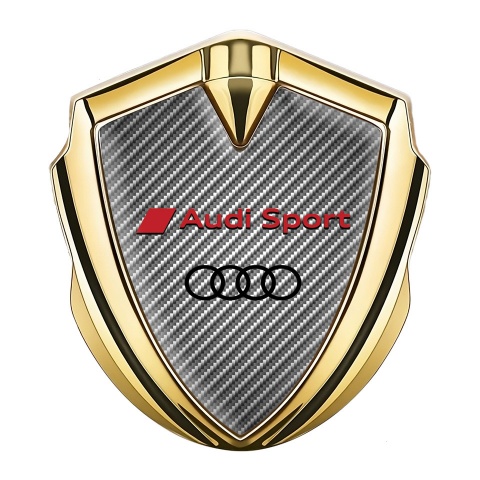 Audi Sport Bodyside Emblem Badge Gold Light Carbon Red Edition