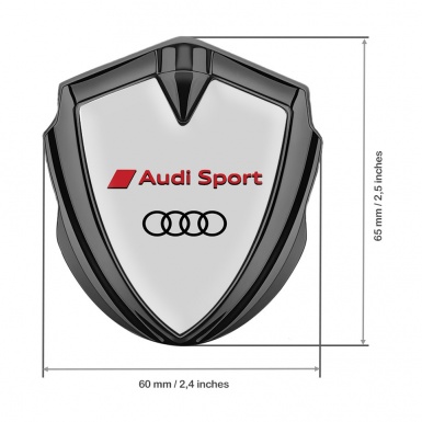 Audi Sport Emblem Car Badge Graphite Moon Grey Base Red Logo Design