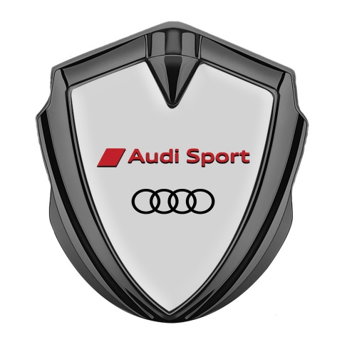 Audi Sport Emblem Car Badge Graphite Moon Grey Base Red Logo Design