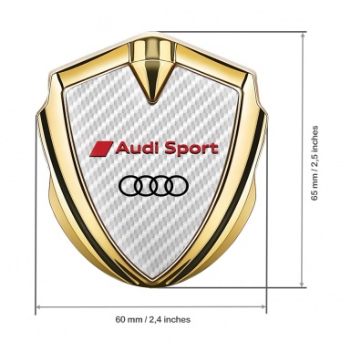 Audi Sport Bodyside Domed Emblem Gold White Carbon Red Characters
