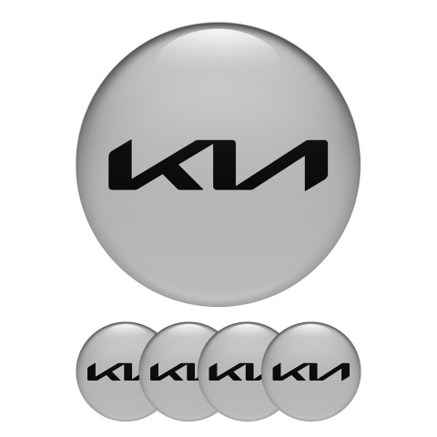 Kia Silicone Stickers Wheel Center Cap New Logo Grey