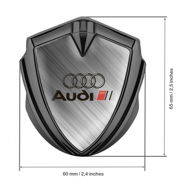 Audi Bodyside Badge Self Adhesive Graphite Brushed Aluminum Effect