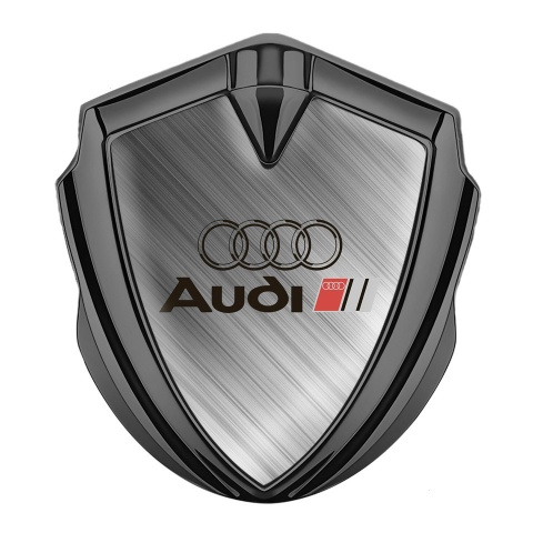 Audi Bodyside Badge Self Adhesive Graphite Brushed Aluminum Effect