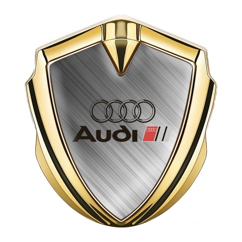Audi Bodyside Badge Self Adhesive Gold Brushed Aluminum Effect