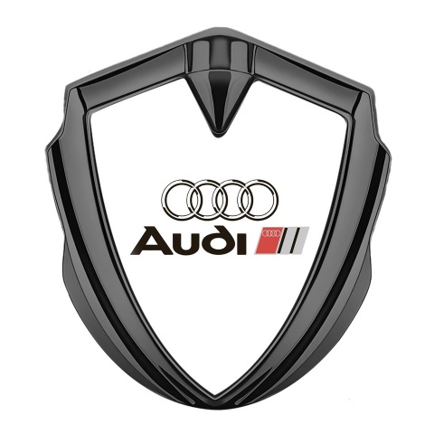 Audi Emblem Badge Self Adhesive Graphite White Background Edition