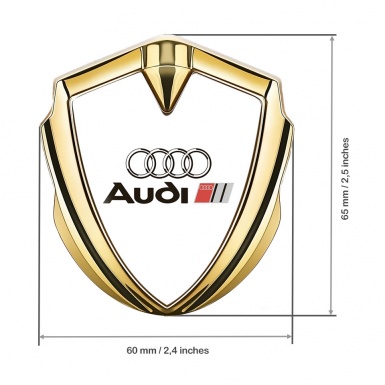 Audi Emblem Badge Self Adhesive Gold White Background Edition