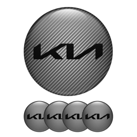 Kia Silicone Stickers Wheel Center Cap Carbon