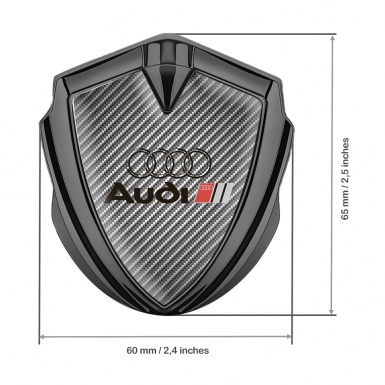 Audi Emblem Trunk Badge Graphite Light Carbon Black Logo Edition